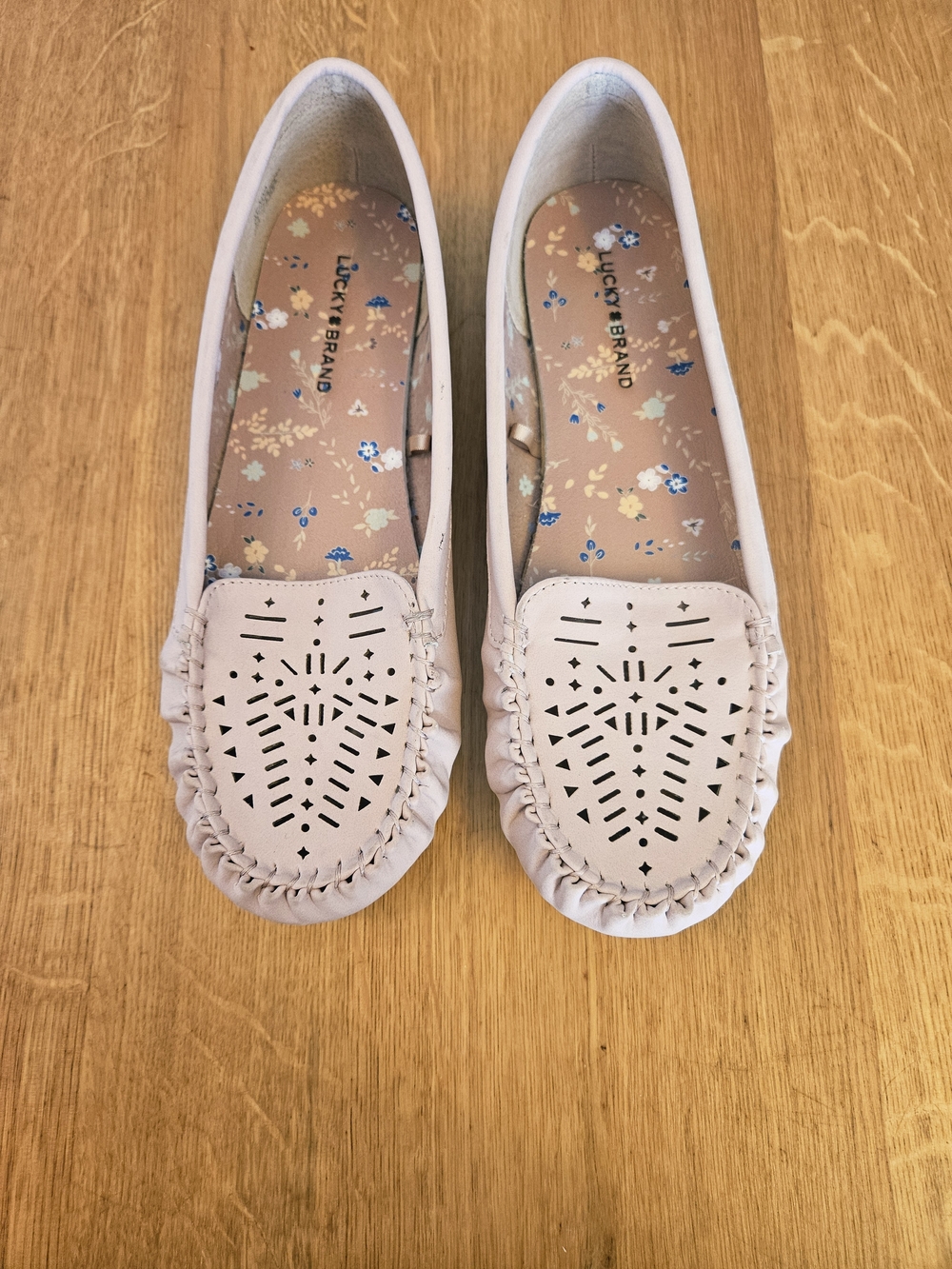 Lucky Brand Blush Floral Insole Slip-On Moccasins
